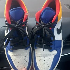 Jordan Multicolor Sneakers with Blue and Red Accents